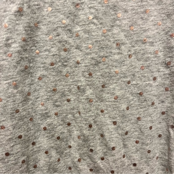 LOFT, Long Sleeve Light Weight, Gray with Gold Dots Shirt, Size Medium - Picture 3 of 9